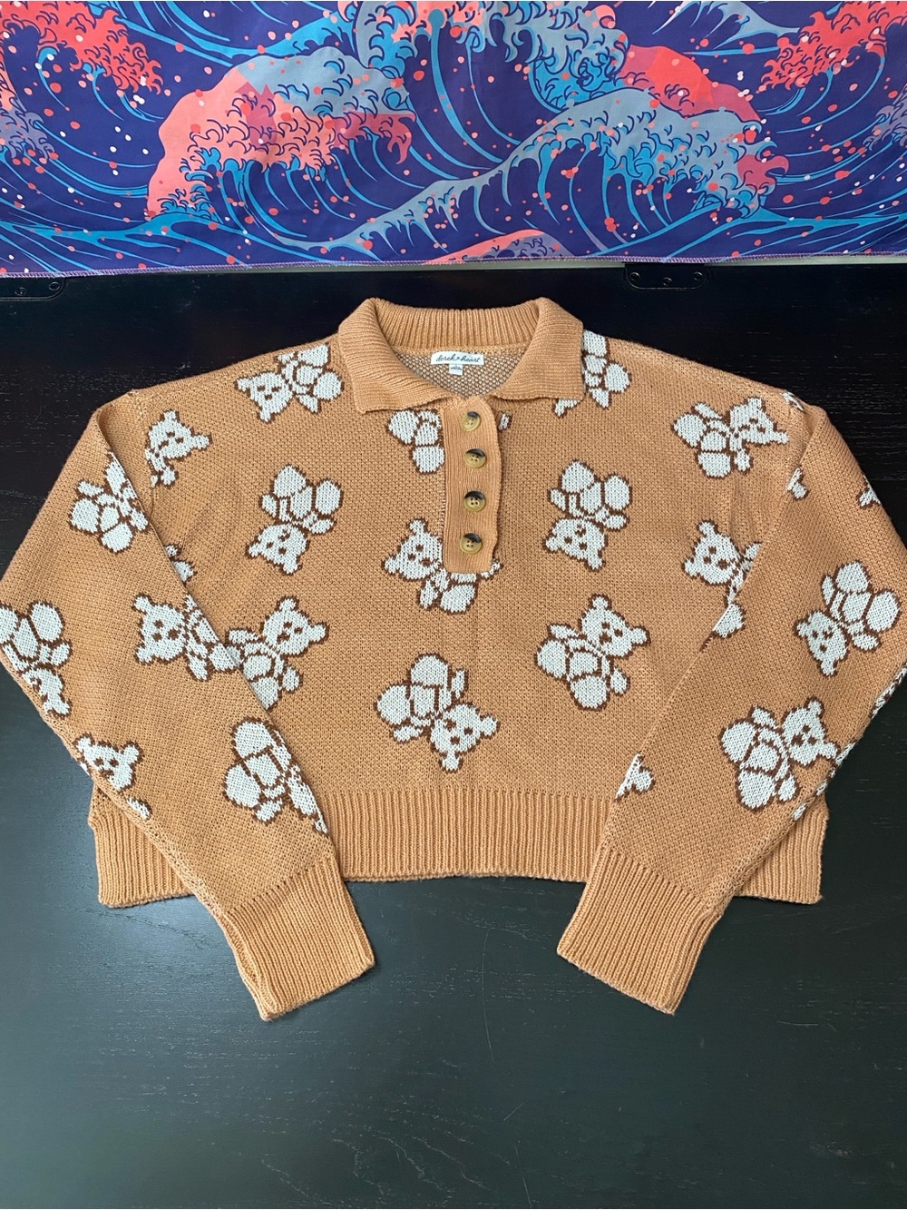 Derek Heart Tan and White Marled Knit Sweater